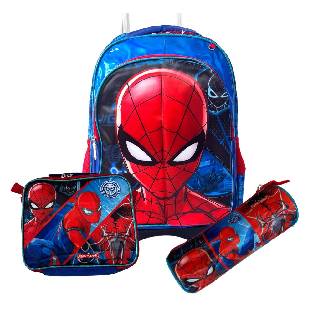Mochila con Ruedas 3 en 1 — Diseño Hombre Araña